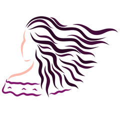 lovely young woman with long dark hair