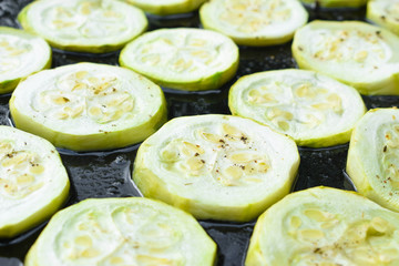 Courgettes baked in the oven