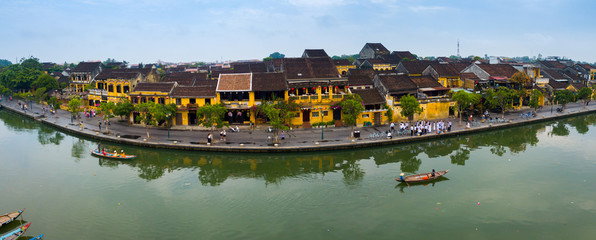 Hoi An, Vietnam : Panorama Aerial view of Hoi An ancient town, UNESCO world heritage, at Quang Nam province. Vietnam. Hoi An is one of the most popular destinations in Vietnam