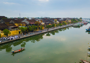 Hoi An, Vietnam : Panorama Aerial view of Hoi An ancient town, UNESCO world heritage, at Quang Nam province. Vietnam. Hoi An is one of the most popular destinations in Vietnam