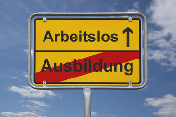 Fototapeta premium Ende Ausbildung, Anfang Arbeitslos