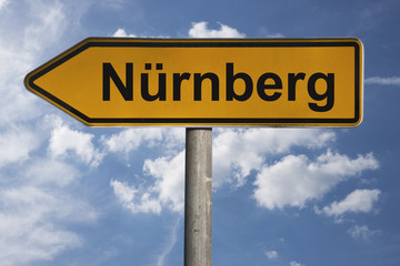 Fototapeta premium Wegweiser Nürnberg