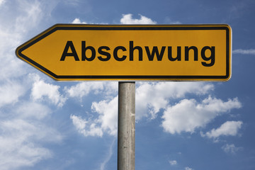 Obraz premium Wegweiser Abschwung