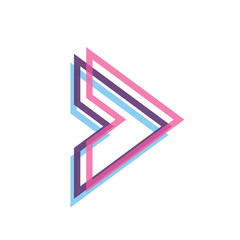 Arrows elegant free style  3d vector on white background and arrow icon
illustration