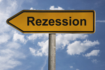 Obraz premium Wegweiser Rezession