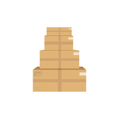Logistics and delivery icon service isolated on white background:  packages, box, parcel.