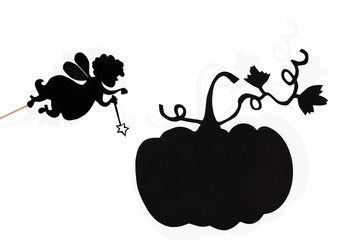 Fairy Godmother shadow puppet, isolated
