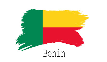 Benin flag on white background