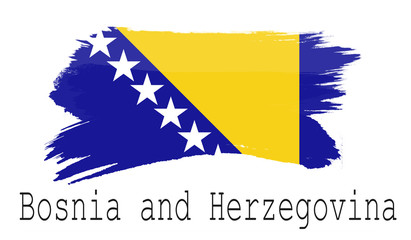 Bosnia and Herzegovina flag on white background