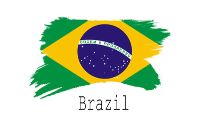 Brazil flag on white background