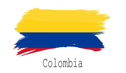 Colombia flag on white background