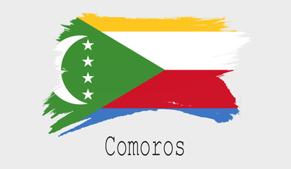 Comoros flag on white background