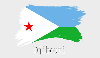 Djibouti flag on white background