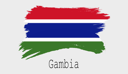 Gambia flag on white background