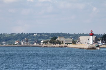 le port de Saint-Vaast-la-Hougue dans le Cotentin et le fort de la Hougue,Manche,Normandie