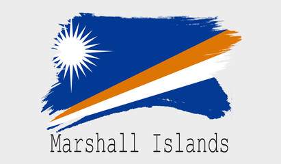 Marshall Islands flag on white background