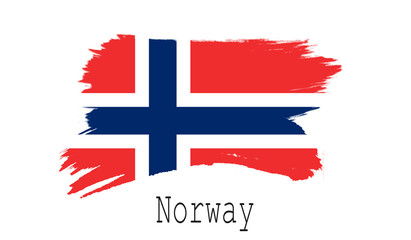 Norway flag on white background