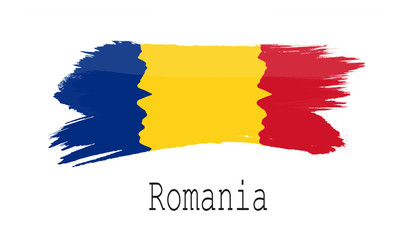 Romania flag on white background