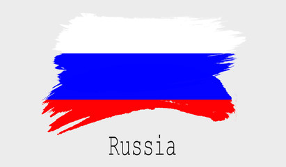 Russia flag on white background