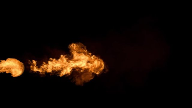 Fire explosions isolated on black - Seamless loop