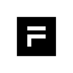 F Letter Vector Logo, Pixel Art Style Letter F Logo, F Letter Icon Design With Square Shape, Black and White Illustration