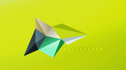 Abstract background - geometric origami style shape composition, triangular low poly design concept. Colorful trendy minimalistic illustration