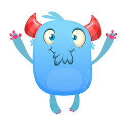 Funny cartoon monster. Vector clipart