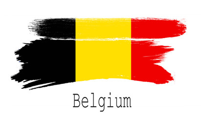 Belgium flag on white background