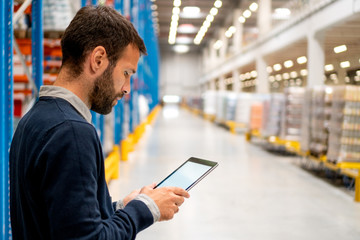 Fototapeta premium Manager holding digital tablet
