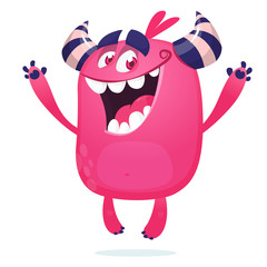 Happy cartoon monster. Vector character