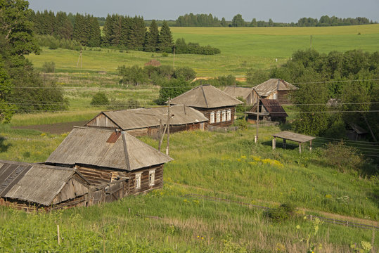 Middle Ural, Russia - rural landscape in sunny day