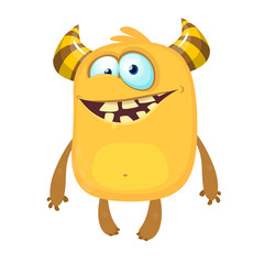 Happy cartoon monster. Vector character