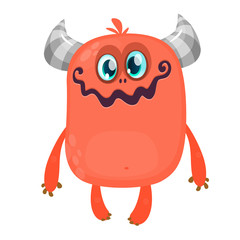 Happy cartoon monster. Vector character