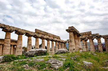 Hera-Tempel 8Basilika) Archäologische Stätte Paestum, UNESCO, Parco Nazionale di Cilento, Provinz...