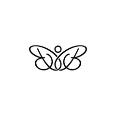 BB letter initial butterfly logo.