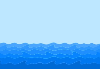 Obraz premium The sea horizon with big waves.