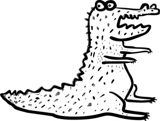 Funny crocodile, vector illustration
