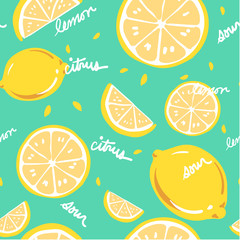 Vector Seamless Pattern for Lemons