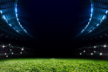 lights in soccer stadium at night match