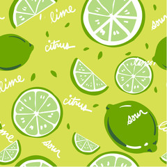 Vector Seamless Pattern for Limes