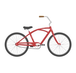Fototapeta na wymiar Red flat bicycle. Bike Vector illustration isolated on white background.