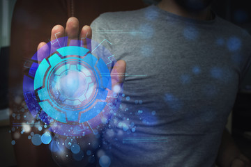 In the hands  of a holographic display