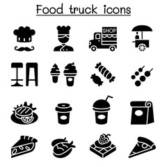 Food truck icon set