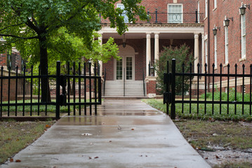 gate in the rain
