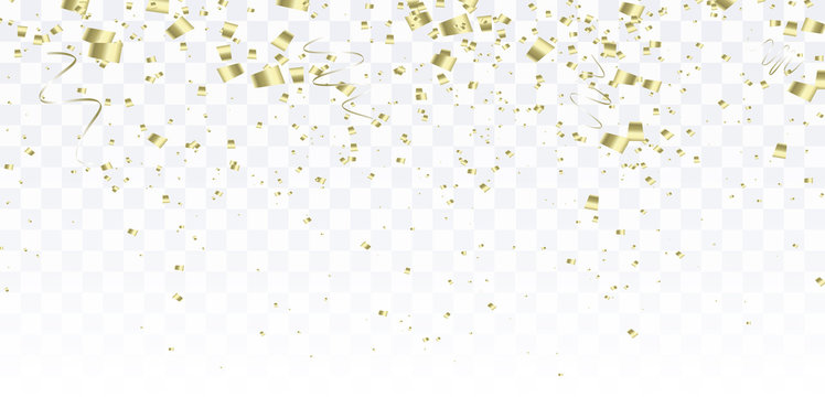 Colorful confetti explosion, isolated on transparent background