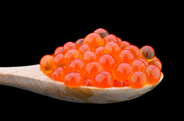 Salmon roe raw eating.