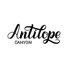 Fototapeta na wymiar City logo isolated on white. Black label or logotype. Vintage badge calligraphy in grunge style. Great for t-shirts or poster. Canyon Antilope, USA, America