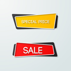 Set of geometric vector banners. Advertising Design shape. Vector label tag.