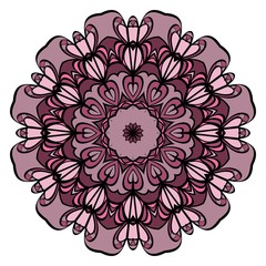 Fototapeta na wymiar Mandala Style Vector Color Shapes. Abstract design.