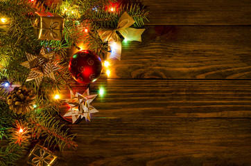 Christmas color light decoration composition